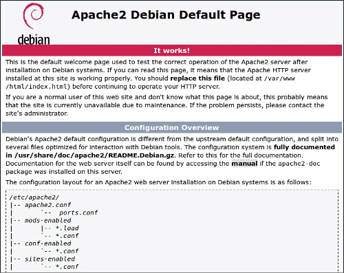 Page Apache par défaut